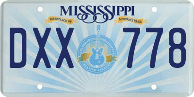 MS license plate DXX778