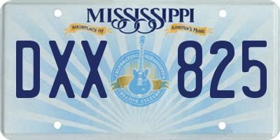 MS license plate DXX825