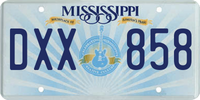 MS license plate DXX858