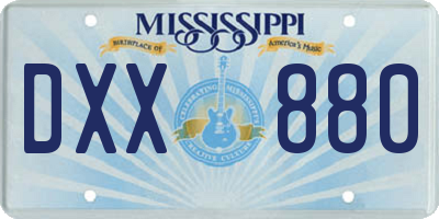 MS license plate DXX880