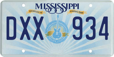 MS license plate DXX934