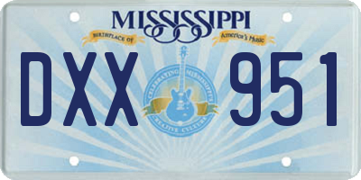 MS license plate DXX951