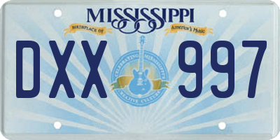 MS license plate DXX997