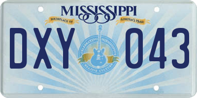 MS license plate DXY043