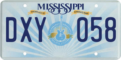 MS license plate DXY058