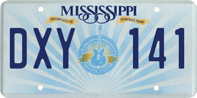 MS license plate DXY141