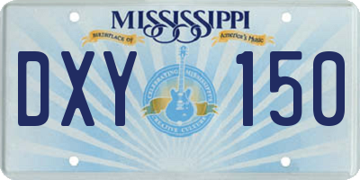 MS license plate DXY150