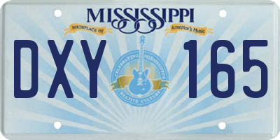MS license plate DXY165