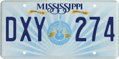 MS license plate DXY274