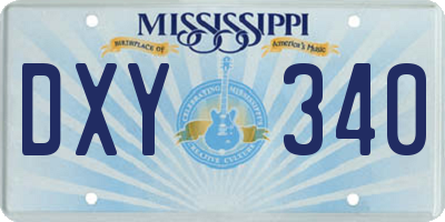 MS license plate DXY340