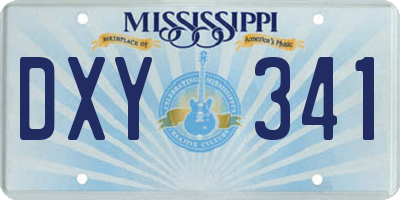 MS license plate DXY341