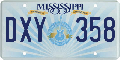 MS license plate DXY358