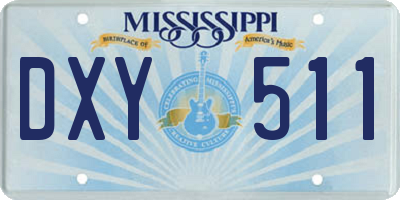 MS license plate DXY511