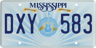 MS license plate DXY583