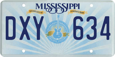 MS license plate DXY634