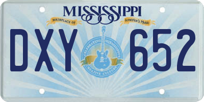 MS license plate DXY652