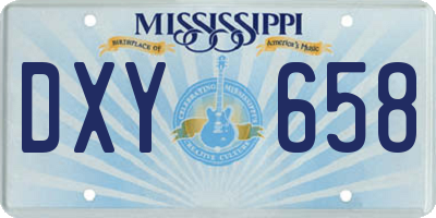 MS license plate DXY658