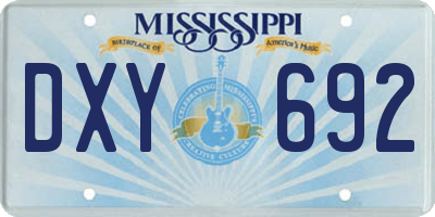 MS license plate DXY692