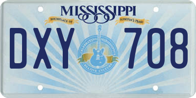 MS license plate DXY708