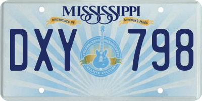 MS license plate DXY798