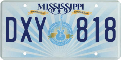 MS license plate DXY818
