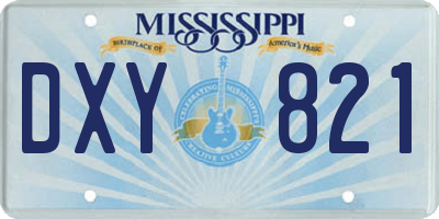 MS license plate DXY821
