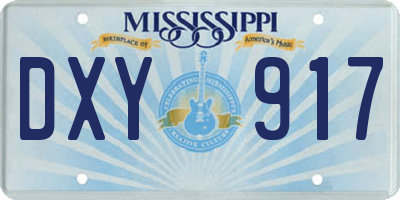 MS license plate DXY917