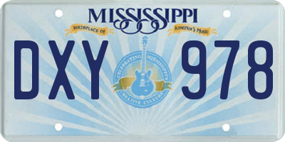 MS license plate DXY978