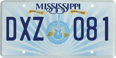 MS license plate DXZ081