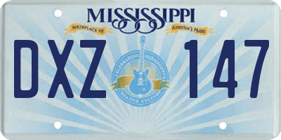 MS license plate DXZ147