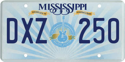 MS license plate DXZ250