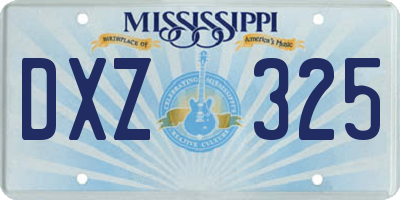MS license plate DXZ325