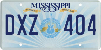 MS license plate DXZ404