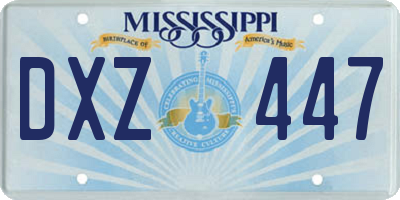 MS license plate DXZ447