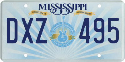 MS license plate DXZ495