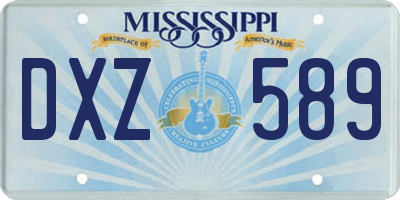 MS license plate DXZ589