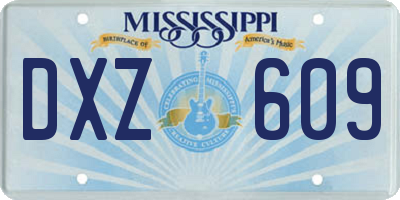 MS license plate DXZ609