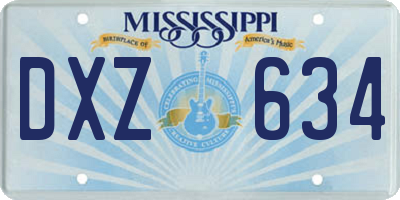 MS license plate DXZ634