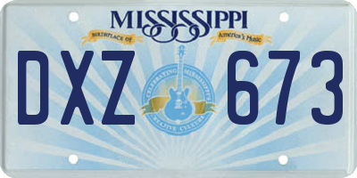 MS license plate DXZ673