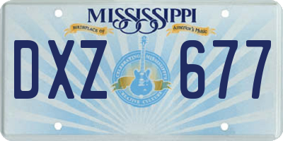 MS license plate DXZ677