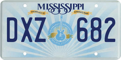 MS license plate DXZ682