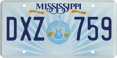 MS license plate DXZ759