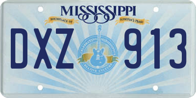 MS license plate DXZ913