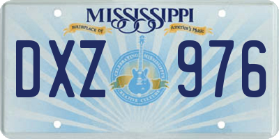 MS license plate DXZ976
