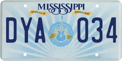MS license plate DYA034
