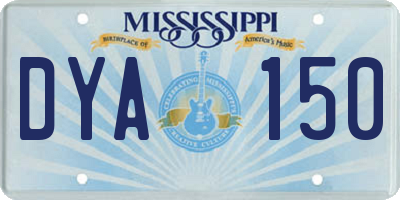 MS license plate DYA150