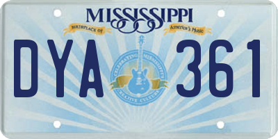 MS license plate DYA361
