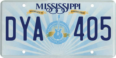 MS license plate DYA405