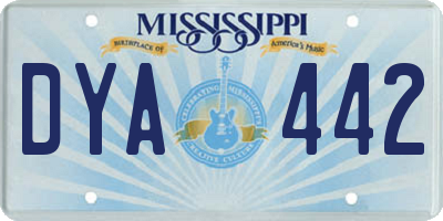 MS license plate DYA442