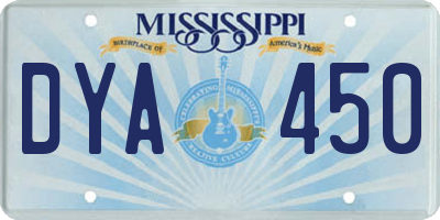 MS license plate DYA450